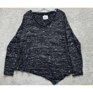 COTTON ON KNIT WEAR Womens L Sweater Long Sleeve V Neck Heather gray hi low hem‎